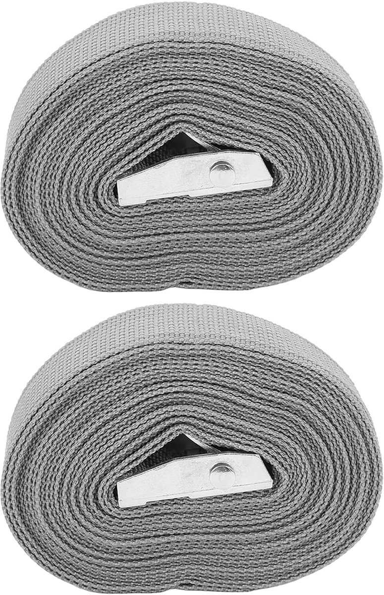 Spanbanden met Ratel, Zware Spanbanden voor Vrachtwagens, Autobagage, Grijs (3 meter / 9,8 voet)