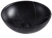 ALONI Tivra Waskom – 38x13 cm – Zwart Marmerlook – Inclusief Click Waste