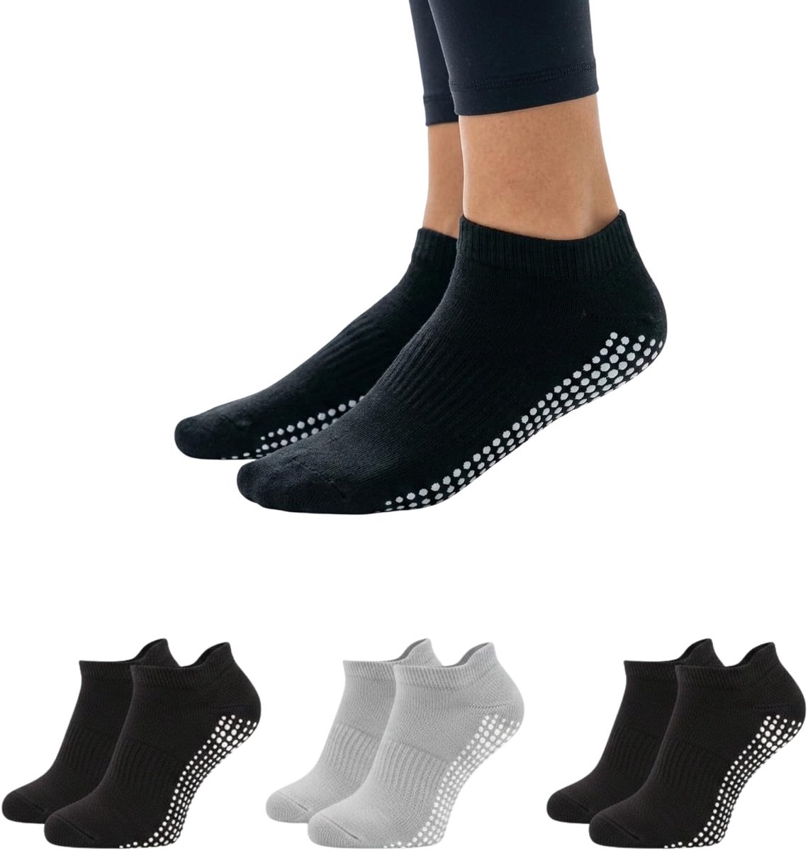 Sokken. Katoenen sportsokken voor dames en heren. Panty's voor Fitness, Pilates, Ballet, Binnen, Gymnastiek, Training.