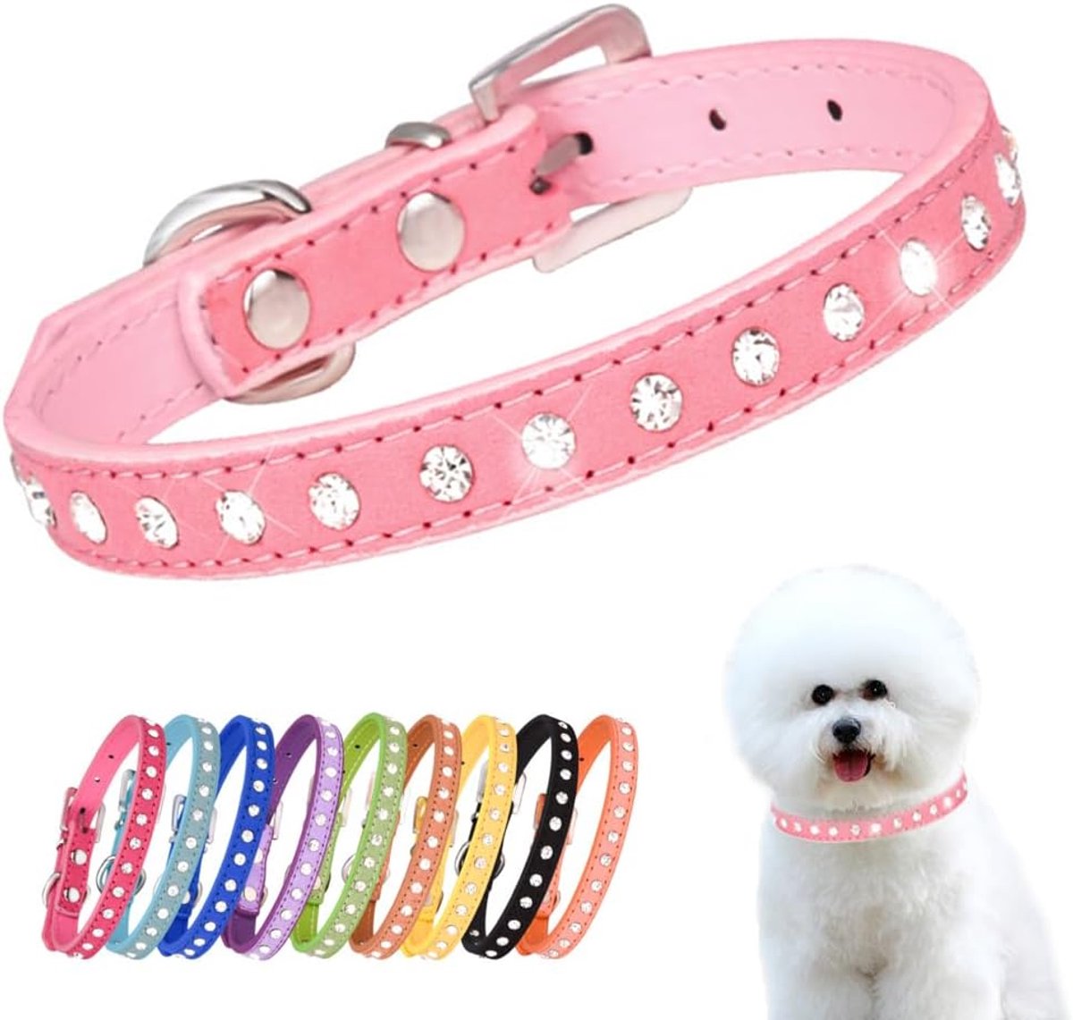 Halsbanden voor Kleine Honden Vrouwelijke Bling Diamant Kattenhalsband XS