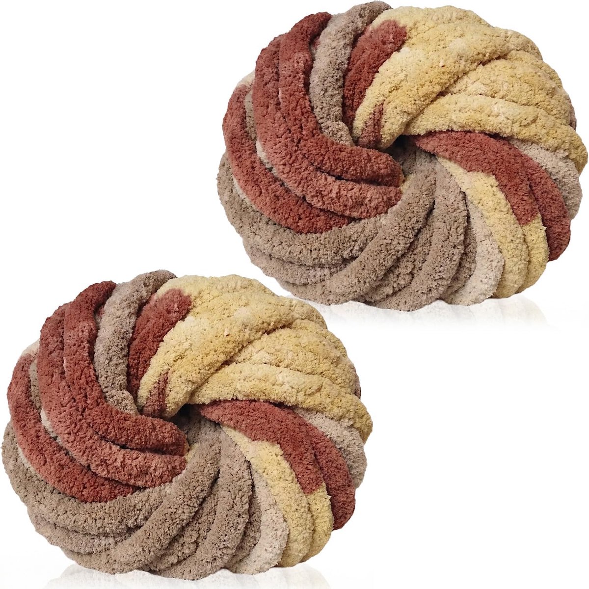 gehaakt garen, 2 x 250 g, dik, zacht, pluizig chenillegaren, veelkleurige dikke wol, supergrof garen voor het haken van dekens, hoeden, kussens en tassen (grapefruitkleur)