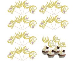 Mubarak Taartdecoratie Set – 24 Stuks, Glanzend, Geschikt voor Ramadan en Eid Feestjes, Ideaal voor Taarten en Cupcakes, Makkelijk te Gebruiken