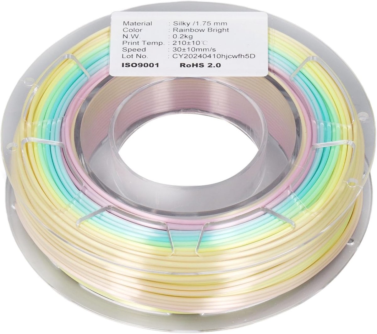 ciciglow Kleurrijke Zijde -gradiënt -PLA Filament 1,75 Mm, Sterke Taaiheidsdruk voor AMS 3D printer, Geschikt voor 3D ontwerpprojecten, Geschikt