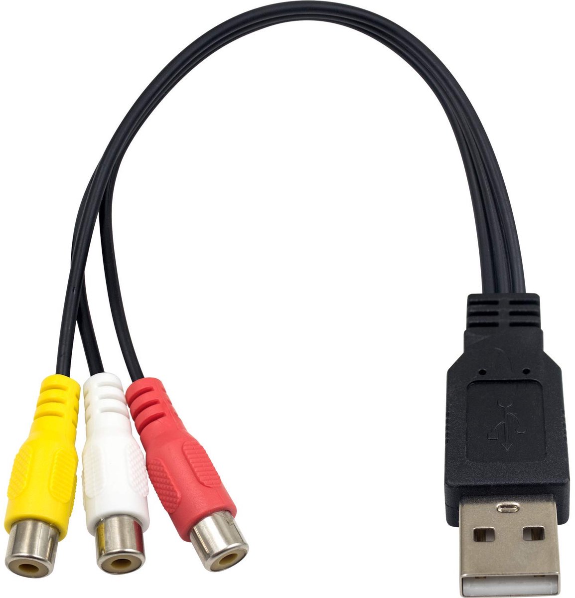 USB Naar RCA-Kabel, USB A 2.0 Mannelijk Naar 3 RCA Vrouwelijke Video-Audio-Opnamekaart Adapterkabel Voor PC, MAC 25cm/10 Inch