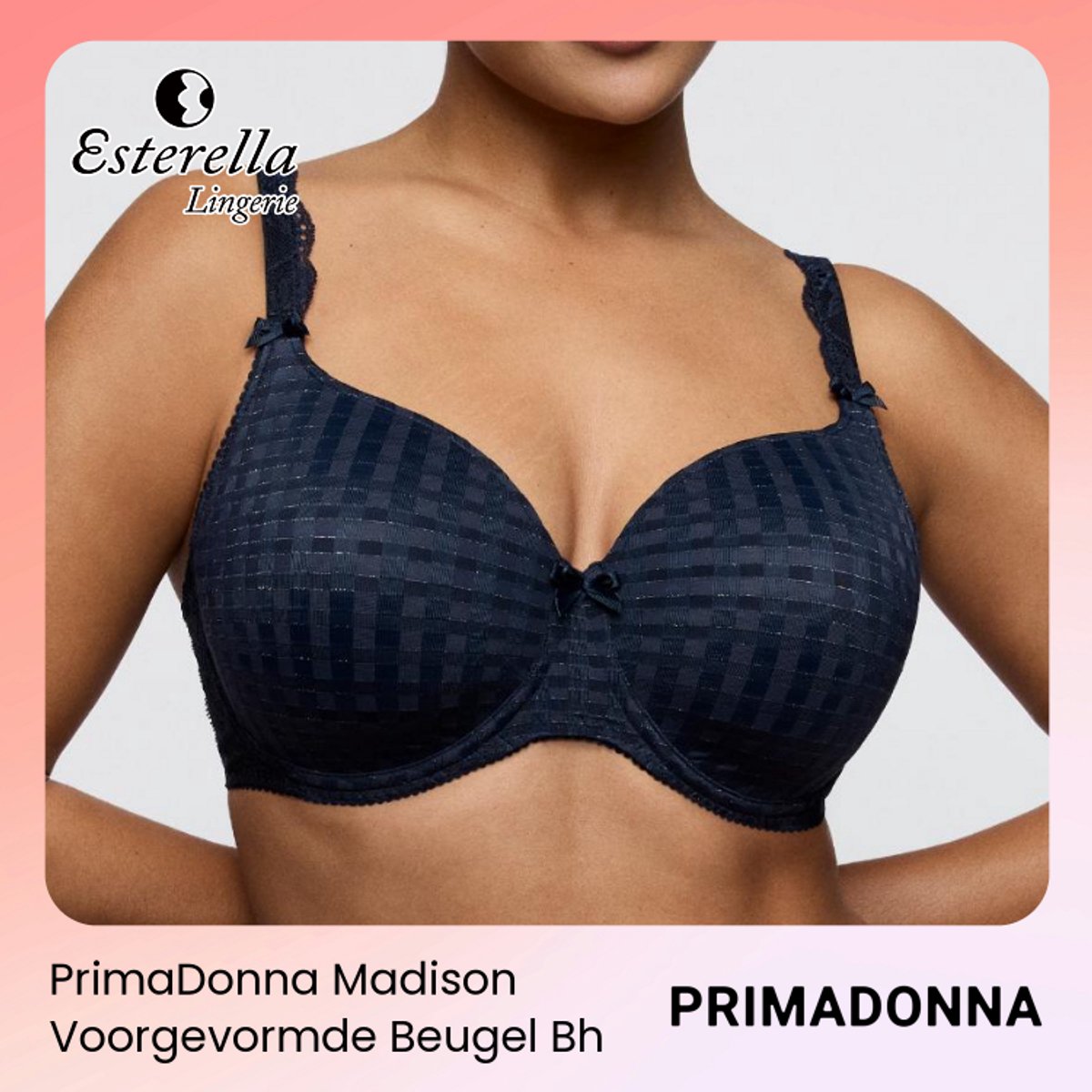 PrimaDonna Madison Voorgevormde Beugel Bh 0262121 Velvet Blue - maat EU 70F / FR Blauw