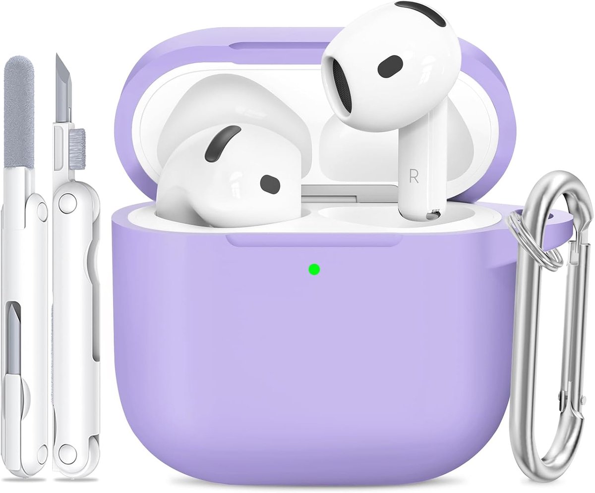 Siliconen voor AirPods 4 Hoes, A8-Light Purple