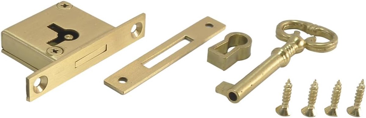 Slot set met sleutels, 5.6x2.9cm messing kast deurlade verborgen slot voor kast lade, rechts