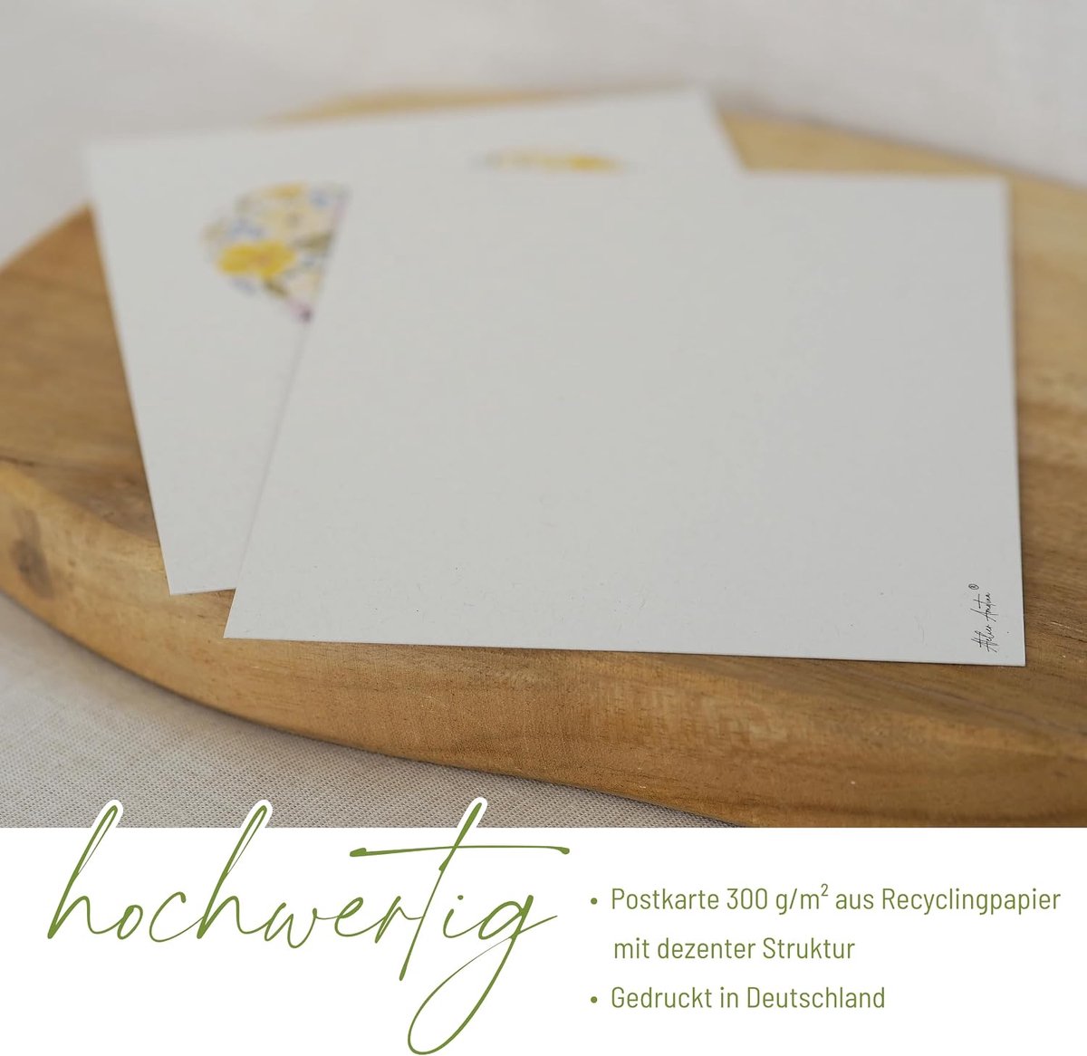 Ansichtkaart bedankt papa kaart met handgeschilderde aquarel bloemenhart - bedankkaart verjaardag felicitaties vaderdag - incl. envelop