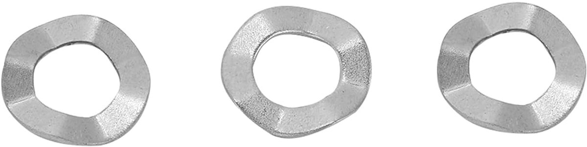 Gegolfde sluitringen van roestvrij staal, M8, trillingsdemper, set van 50 stuks, voor schroeven en bouten