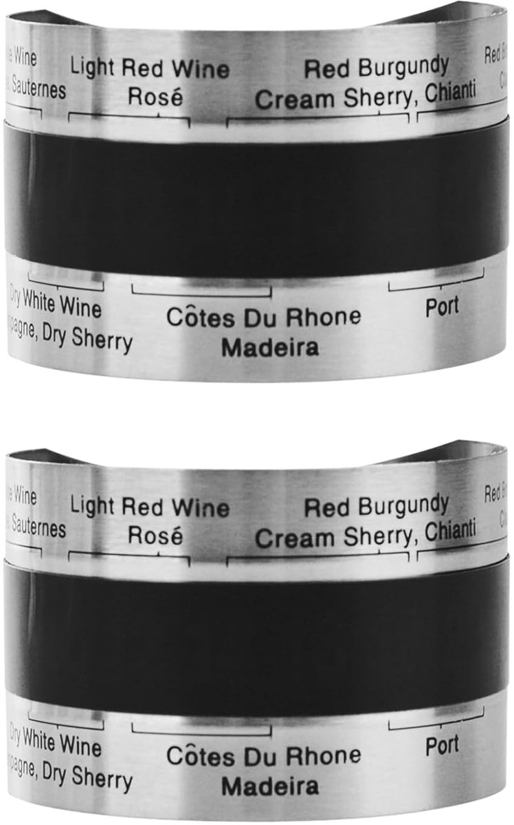 2 stuks wijnthermometer, roestvrij staal, wijn, lcd-thermometer, fles, bier, rode wijn, armband, temperatuursensor voor wijn, champagne, sap, wijnfles, watertank