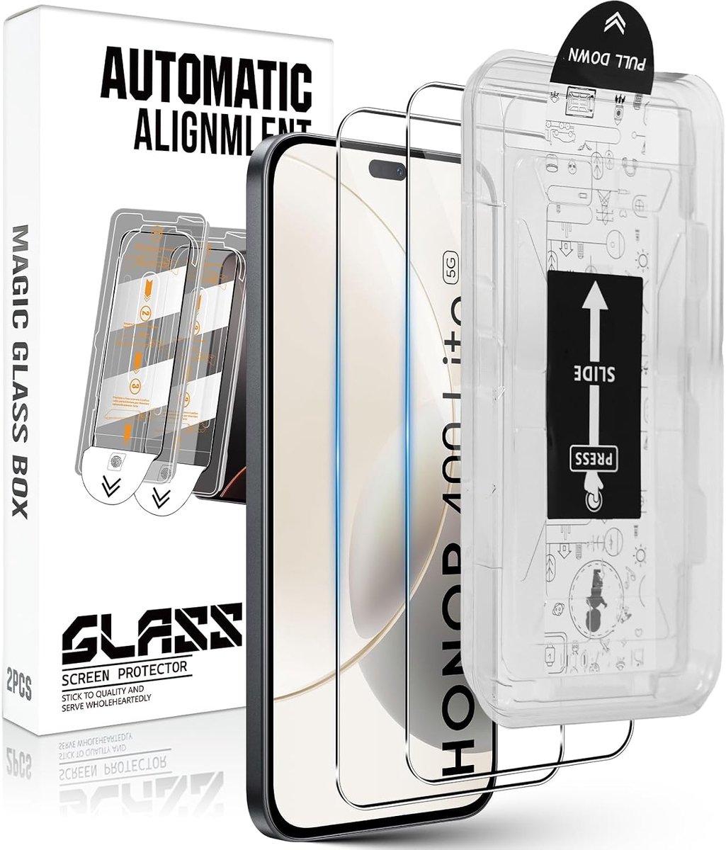 Beschermfolie voor Honor 400 Lite 5G, voor pantserglas, autoinstallatie, [2 stuks], anti-kras 9H hardheid, HD-folie, anti-luchtbellen, pantserfolie, beschermfolie, displaybeschermfolie