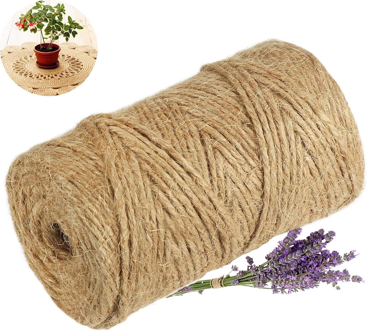 2 mm jute touw string, 100 m tuinieren deal, tuin touw, bloemisterij benodigdheden, tuin touw, sterk koord, voor geschenkverpakking, bloemisterij, bruiloft decoraties, tuinieren en