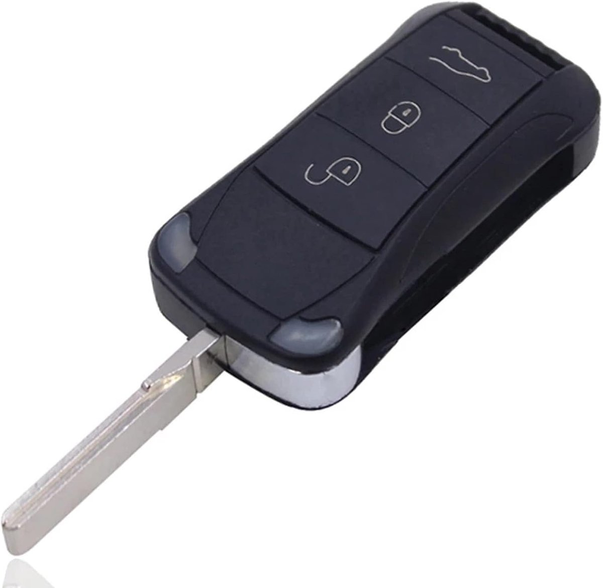 Paard 3 Knoppen Afstandsbediening Auto Key Case Fob Vervanging Compatibel met Porsche Cayenne 2003 2004 2005 2006 2008 2009 2010 2011 2012