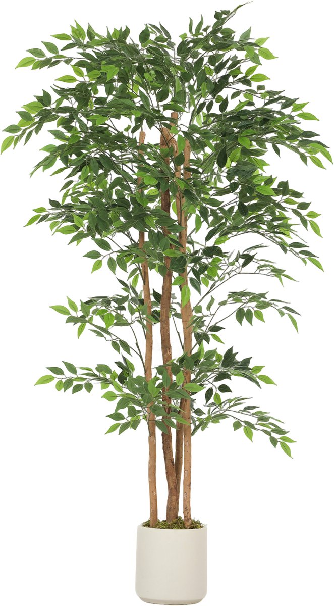 Homcom Kunstboom Ficus in Pot - Kunstplant Groot - Nepplant - Groen