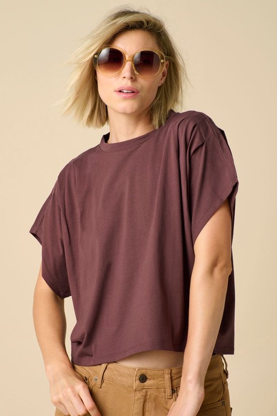 Donkerbruine Boxy T-shirt