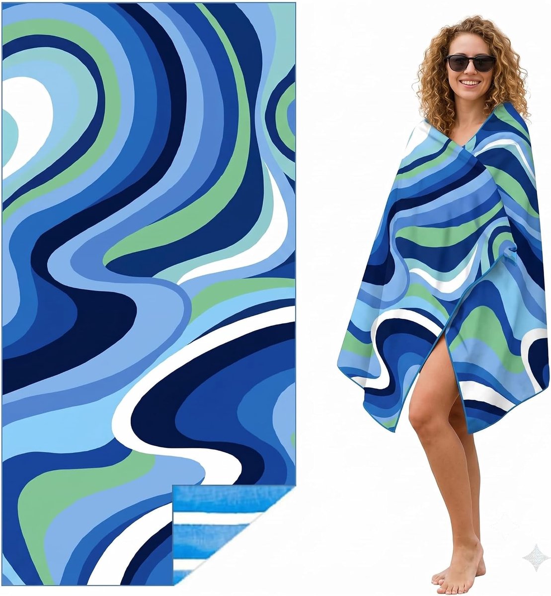 Strandhanddoek, microvezel, XXL, grote handdoeken, zandkleurig, badhanddoek