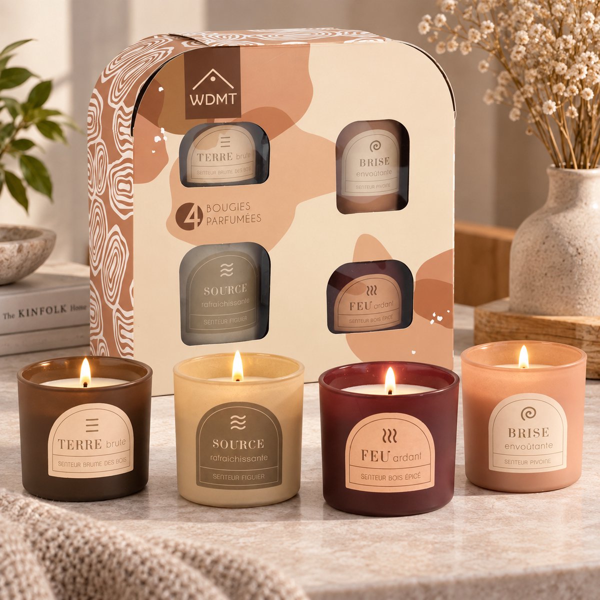 Geurkaarsen Cadeauset 4 Stuks – Geurkaarsen in Glas – 4 Verschillende Geuren – Luxe Kaarsen Geschenkset – Woondecoratie & Cadeau — cadeau in Wonen & Interieur - foto 5