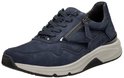 Blauwe Gabor Rollingsoft veterschoen met ritssluiting aan de zijkant en glanzende details.