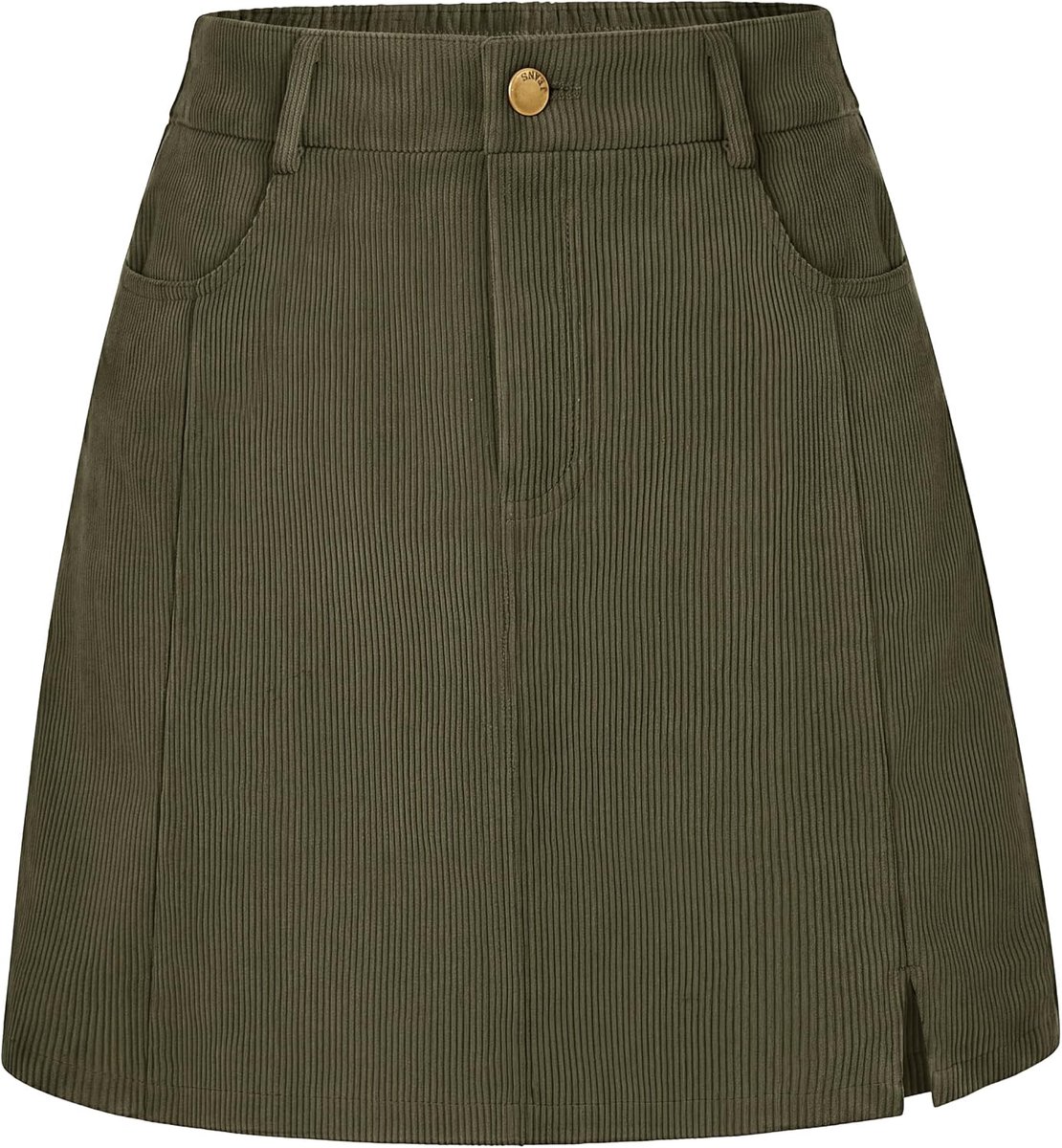 Mini-rok voor dames, hoge taille, wikkelrok, herfst, winter, corduroy, A-lijn, vintage, korte winterrok, kort met zakken