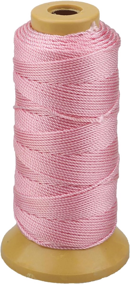Nylon lijn touwsnoer voor tuinmarkering, doe-het-zelf projecten, knutselen, metselwerk (Roze, 1,5 mm - 100 meter)