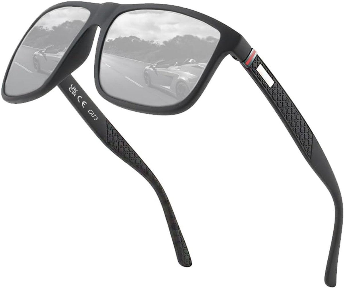 Zonnebril voor heren/dames, vintage/klassiek/elegant montuur, HD-pilotlenzen, voor golf/rijden/vissen/reizen/buitensporten