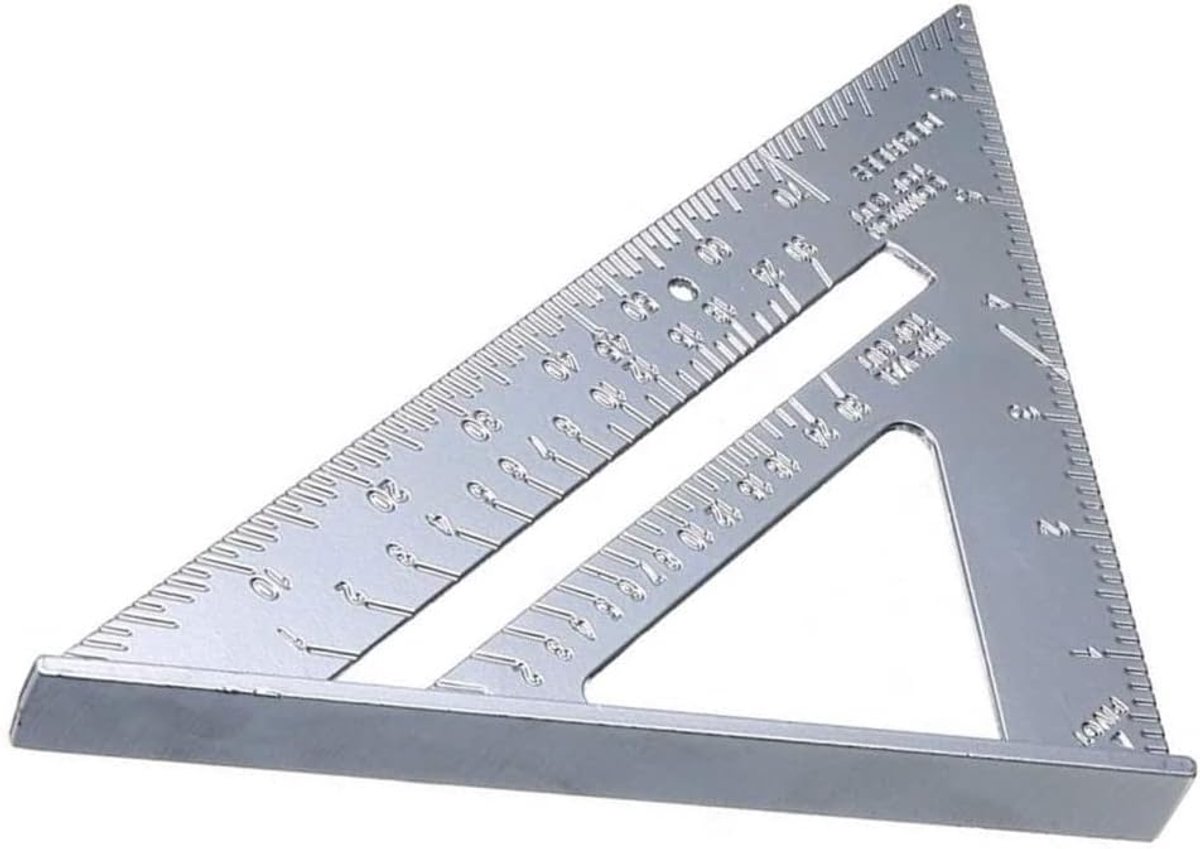 Driehoek liniaal timmermansmeter driehoek gradenboog aluminium vierkant lay-out gereedschap liniaal goniometer