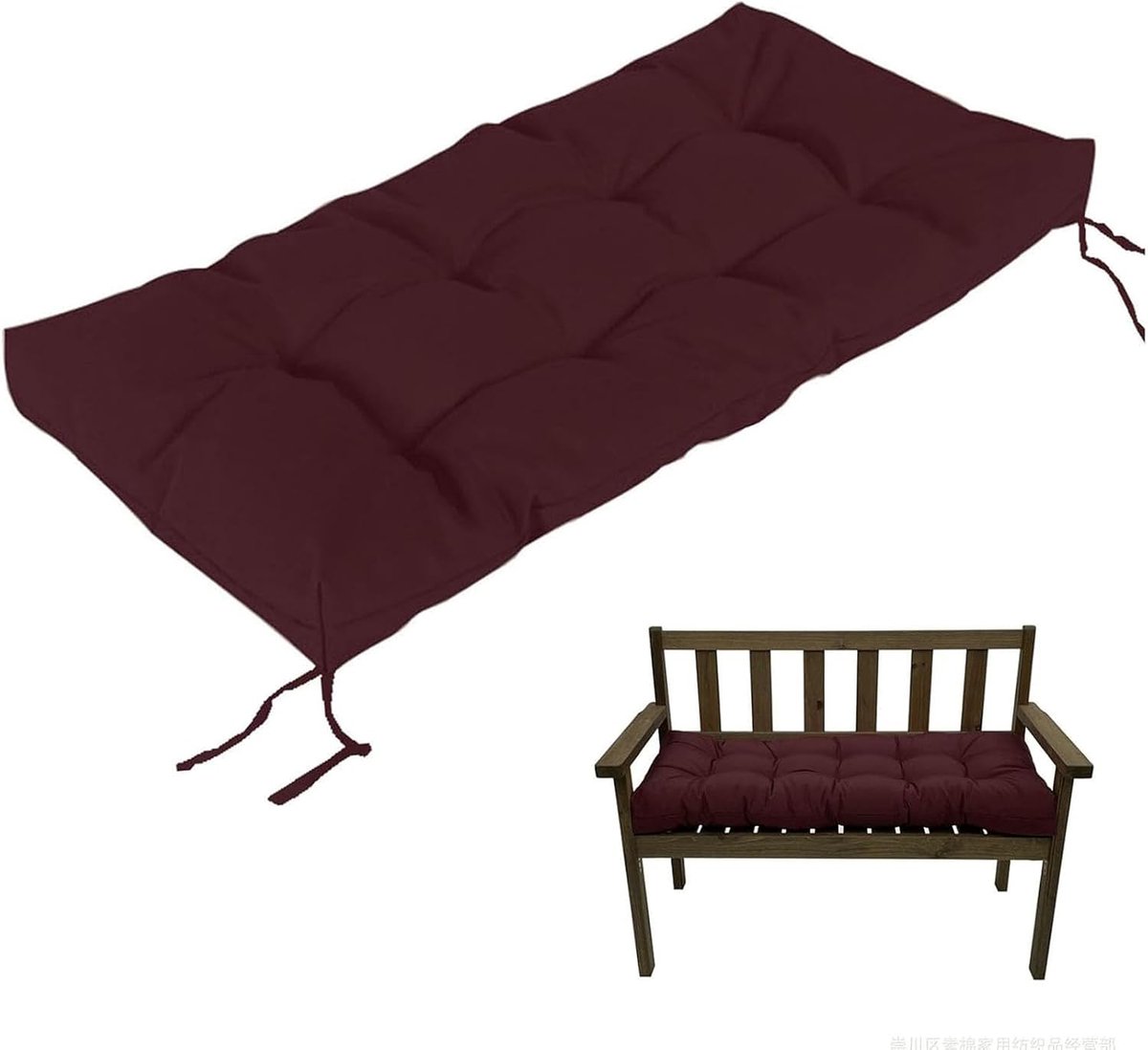 Generisch 8Cm Dick Bankauflage Outdoor, Weich Sitzkissen Sitzbankkissen für Den Außenbereich, rutschfeste Bankkissen Wasserfest Polster Auflagen Sitzauflage Für Gartenbank,Kaffee,120x60cm