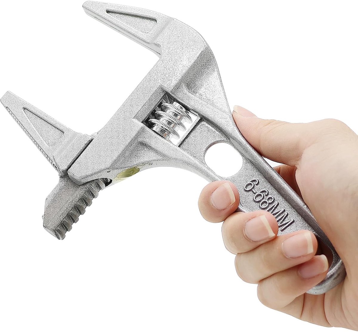 Verstelbare moersleutel, 6-68mm Opening Brede Kaak, Legering Wrench Spanners Ultradunne Verschuivende Spanner Tap Sanitair Wrench Wrench Handgereedschap voor Badkamer Wastafel Buis Moer
