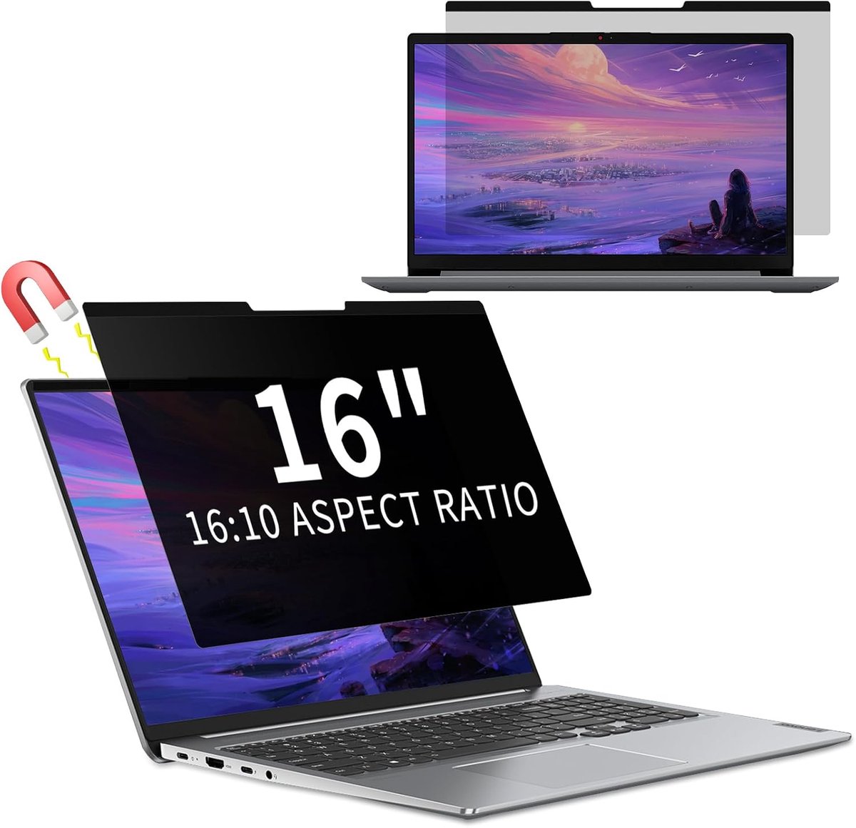40,6 cm (16") 16:10 afneembare magnetische privacyfilter - anti-blauw licht bescherming voor laptops van 40,6 cm (16 inch) (351 x 225 mm)