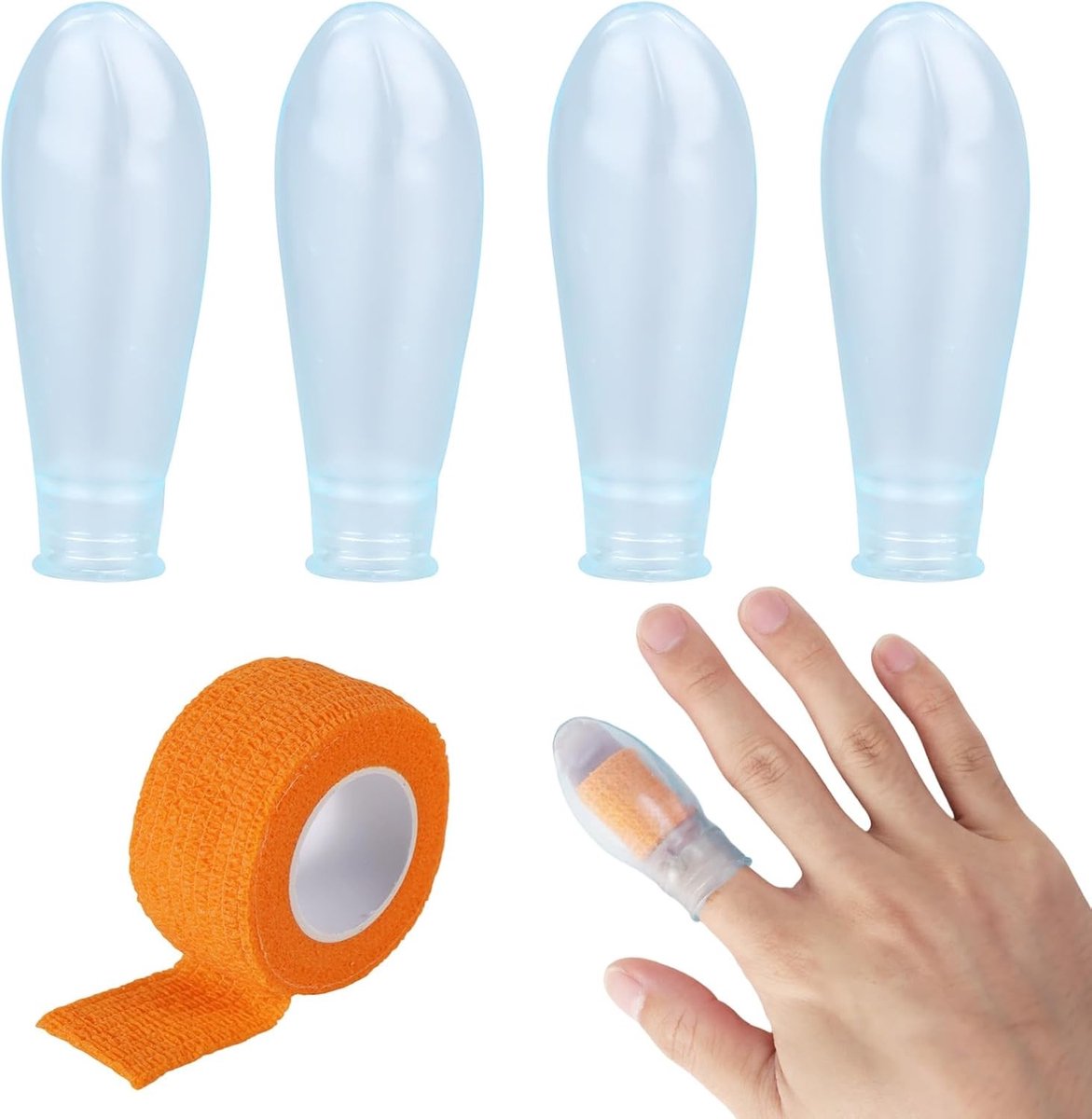Herbruikbare Waterdichte Vingerbeschermers van Silicone - Ideaal voor Douche, Zwemmen, Pedicure en Manicure met Wondbescherming