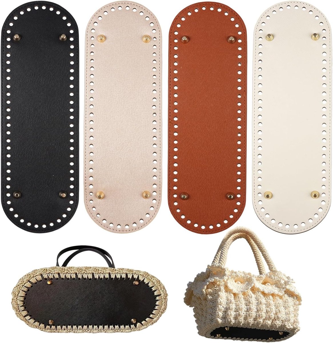 Set van 4 Stuks 30 x 10 cm Brei- en Haak Tasbodems voor Handwerken, Creatief Projecten en Accessoires