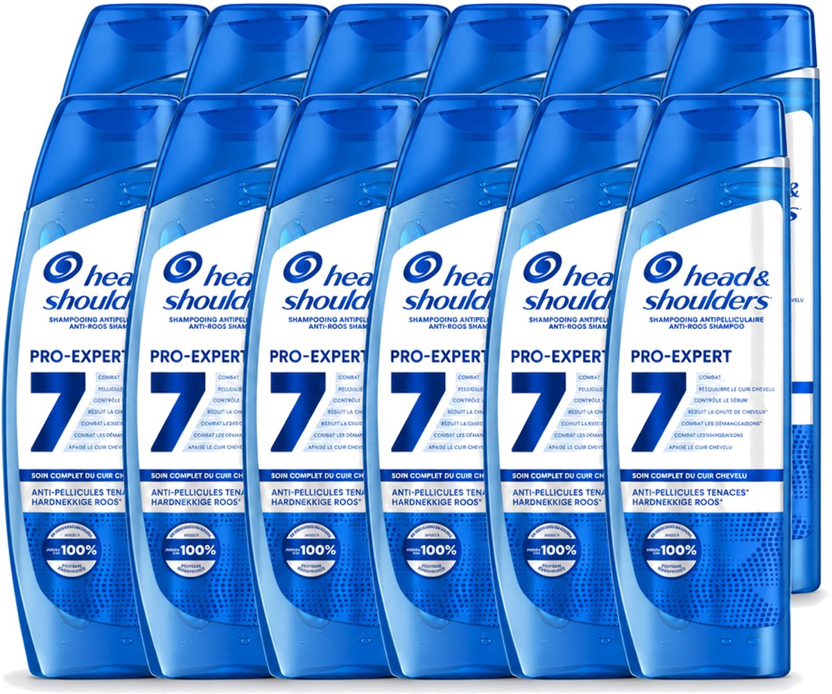 12 x Head & Shoulders - Shampoo - Pro-Expert 7 - Anti-Roos - 250 ml - Voordeelverpakking - 12 stuks