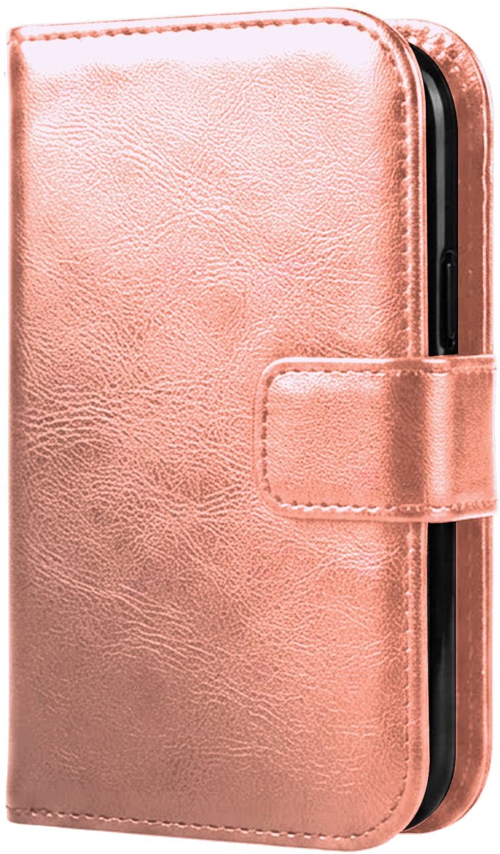 Hoesje Met Pasjeshouder - Geschikt voor Apple iPhone Duo - Luxe Bookcase Portemonee - Flip Case - Kunstleer Book Case - Flipcase - Book Cover - Walletcase - Portemonneehoes - Rosé goud