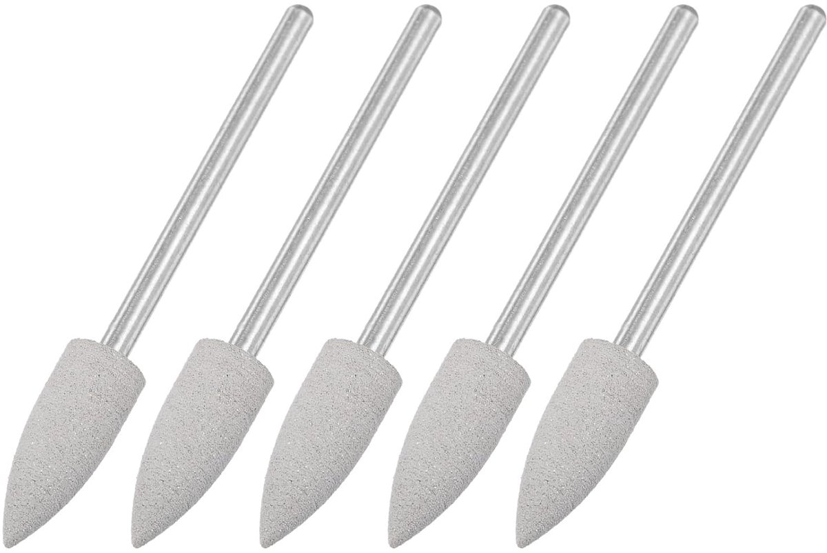 METERXITY 5 polijstrollen met een diameter van 6 mm, polijstset met siliconen punt voor sieraden, accessoires voor rotatiegereedschap, 150 korrels, grijs