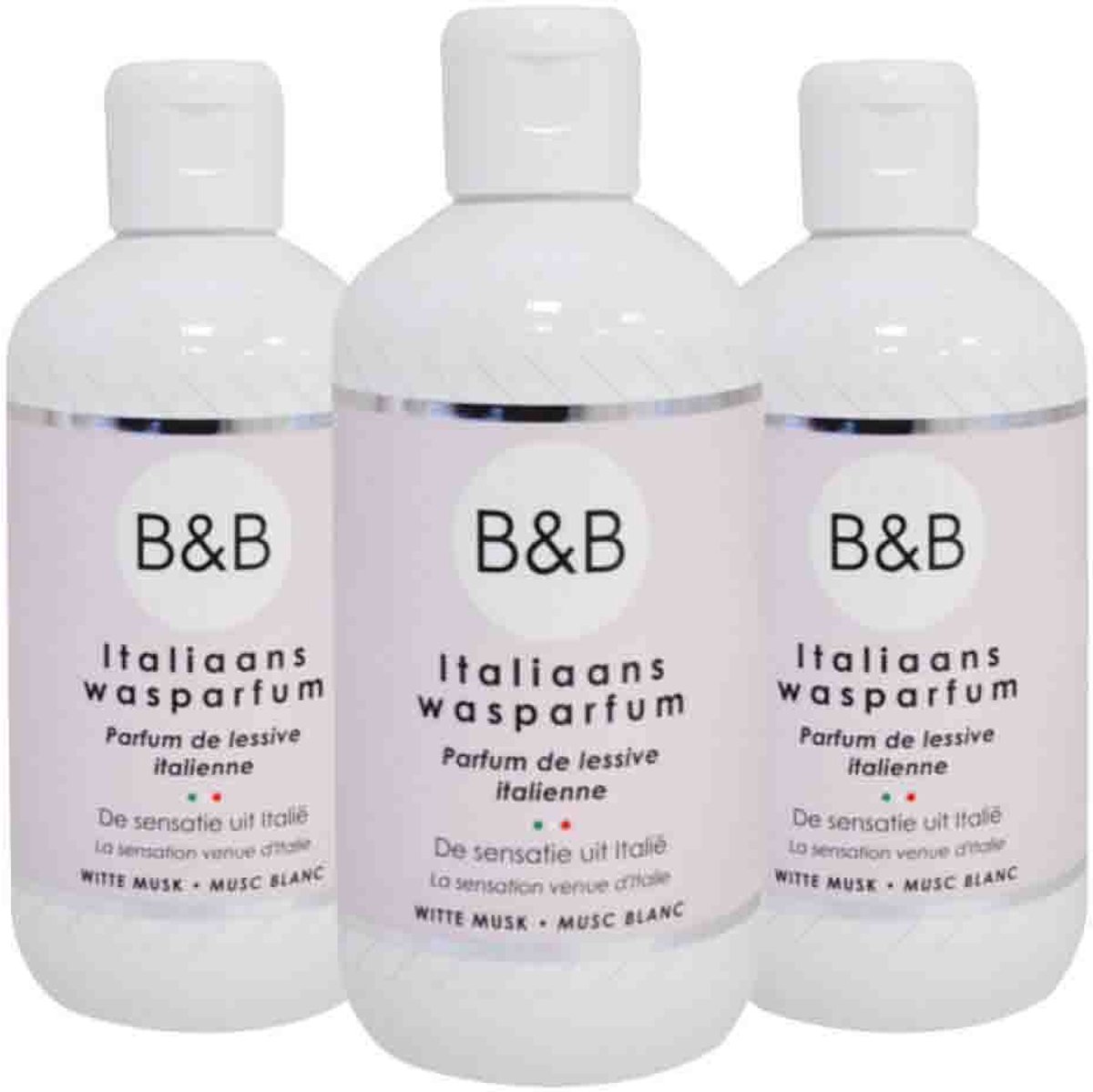 B&B Italiaanse Wasparfum - Witte Musk - 3 x 250 ml - Voordeelverpakking