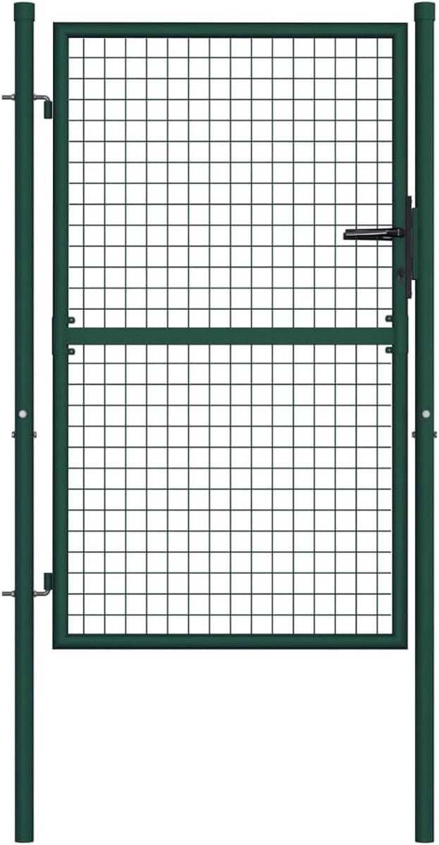 Poort voor tuinhek van groen staal 100 x 125 / 175 / 200 / 225 / 250 cm, tuinpoort, metalen poort, buitenpoort