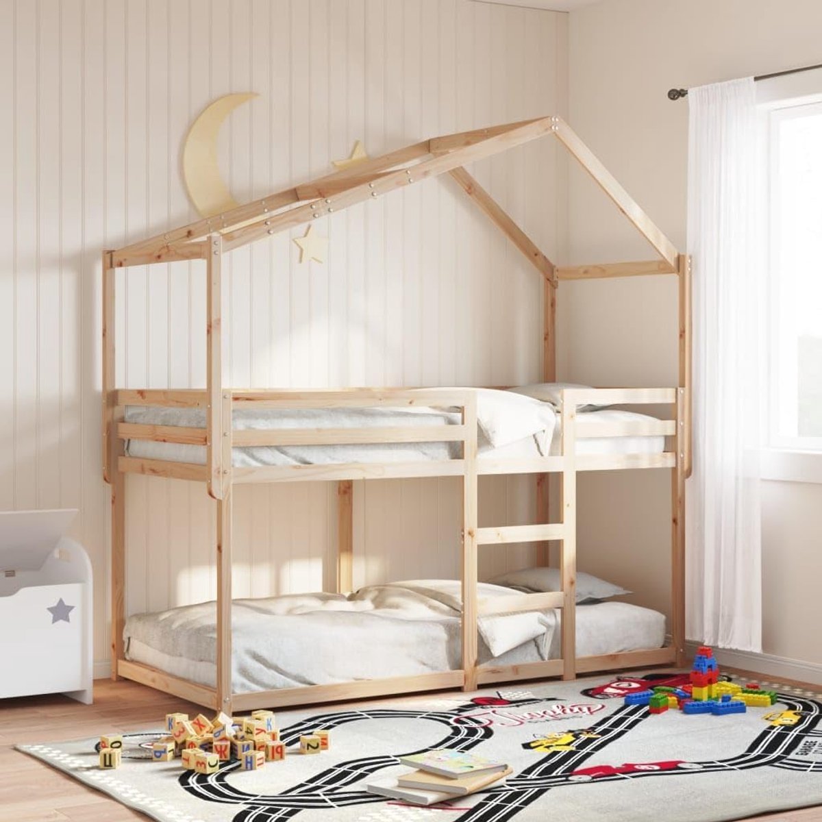 Grenenhout veilig bedhuis 90x200 cm Naturel
