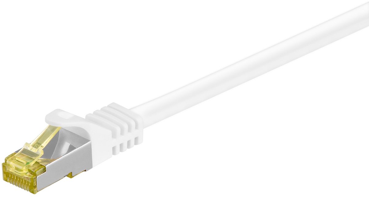 Image of Goobay CAT 6a netwerkkabel RJ45 met CAT 7 kabel, S/FTP LSZH, 25 m, wit