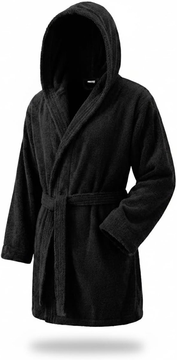 Towel Elegante badjas met capuchon voor dames en heren, 100% katoen, 500 g/m², zacht en absorberend voor douche, spa en zwembad