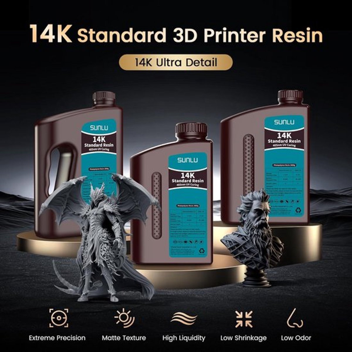 3D Printer Hars ABS-LIKE 5GY 5DG - 1 KG Inhoud - Vloeibaar - Voor SLA DLP LCD Printers