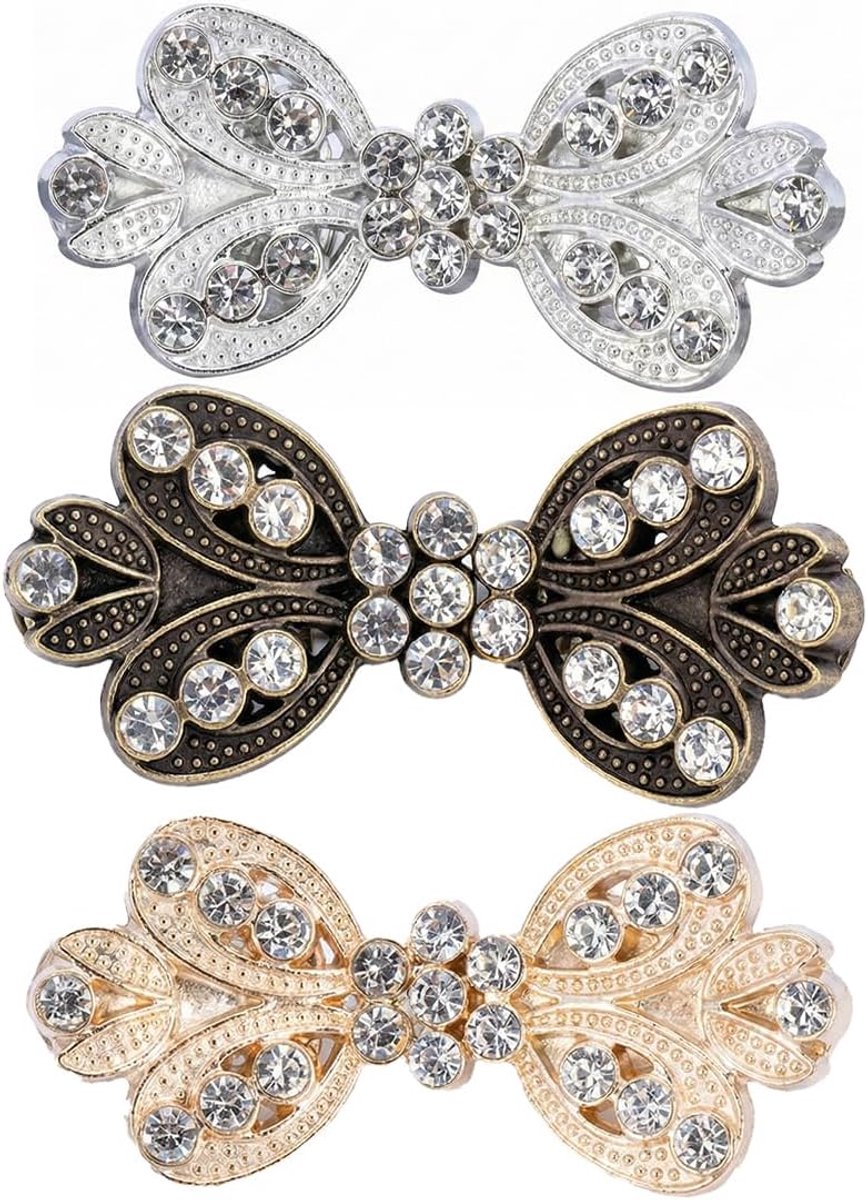 3 stuks vintage cardigan clips voor vrouwen pullover clips antieke sjaal clips antieke cape broche metalen cardigan clip vest clips ketting kraag clips sluiting voor kraag
