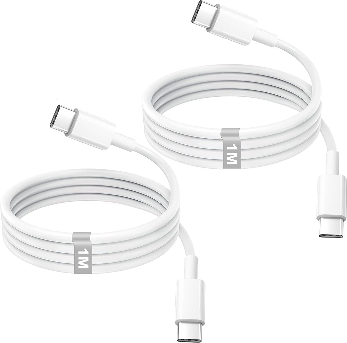 C-kabel, 1 m, 2 stuks, 60 W, iPhone USB C, snellaadkabel, iPhone 15, 16, 17, USBC naar USBC, kabel type C voor Apple iPhone 17/Air/16/15 Pro Max/15 Plus, MacBook Air/Pro, iPad Pro