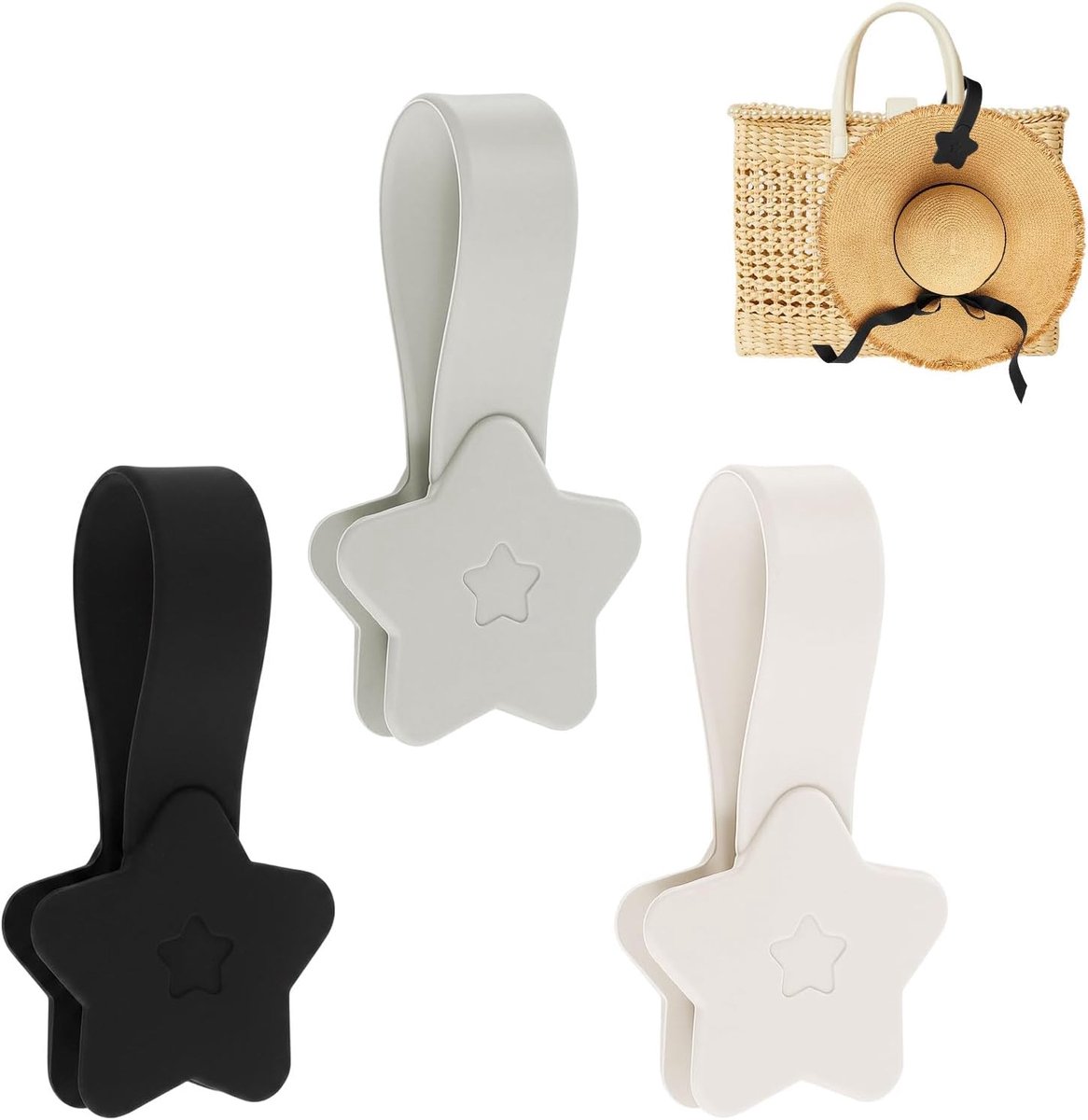 Magnetische hoedclip, 3 stuks, magnetische handdoekclips, ster, hoedclips, magneetclips voor reizen, tas, rugzak en bagage