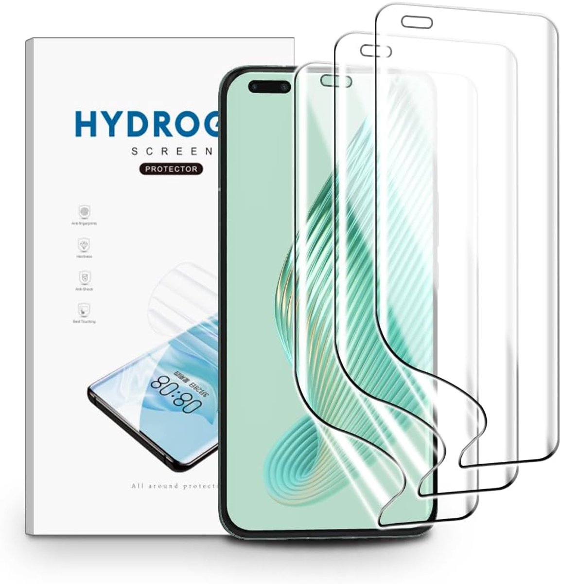 Schermprotector voor Honor Magic 5 Pro 5G, 3 Stuks Schermbeveiliging Ultra Helder, TPU Flexibele Beschermende Zachte Film, Krasvast