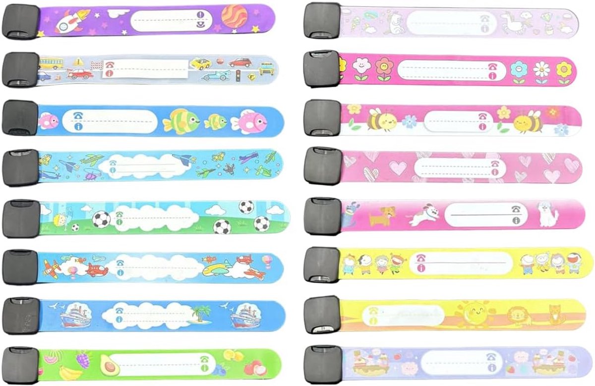 16 stuks noodarmbanden voor kinderen, veiligheidsarmband voor kinderen