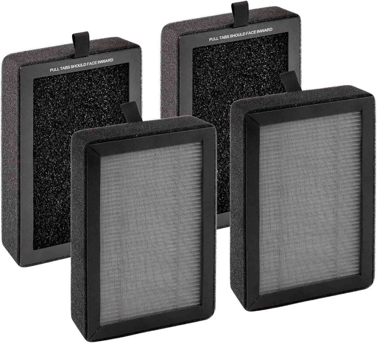 (4 stuks) LV-H128 vervangingsfilter compatibel met LEVOIT LV-H128/ ROVACS (RV60)/ PUURVSAS (HM669A) luchtreiniger, LV-H128 H13 True HEPA-filter, 3-in-1 actieve koolfilters, vervang #LV-H128-RF