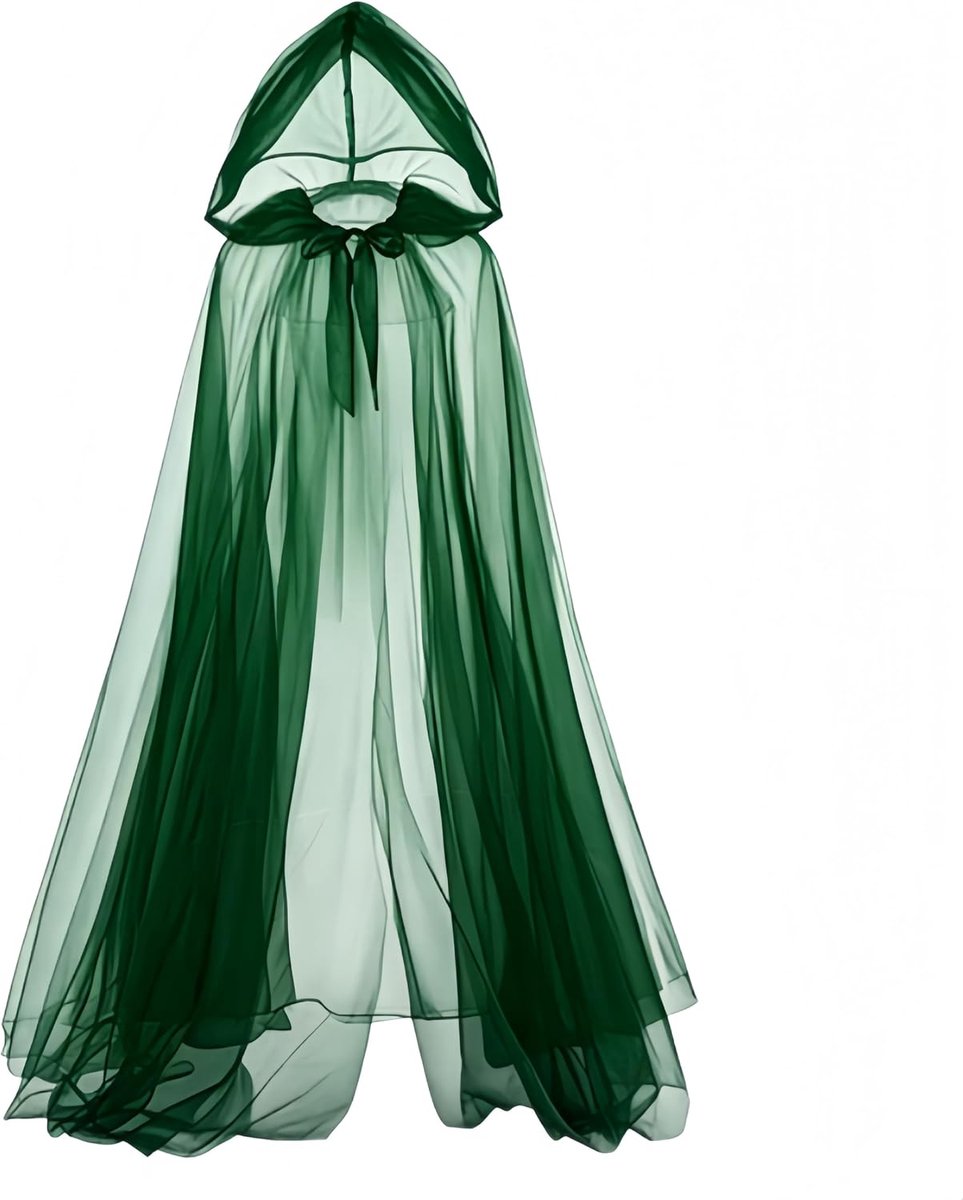 Tule Cape met Capuchon,3 Lagen Lichtgewicht Mesh Kostuum Mantel met Stropdas voor Halloween-Feest,Cosplay,Fotoshoot,Toneelvoorstelling,150cm