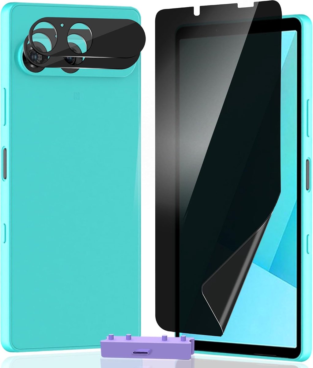 Displaybeschermfolie voor Sony Xperia 10 VII, 1 stuk, anti-spion, TPU, flexibel [geen gehard glas] + 2 stuks camera-schermbeschermfolie, krasbestendig