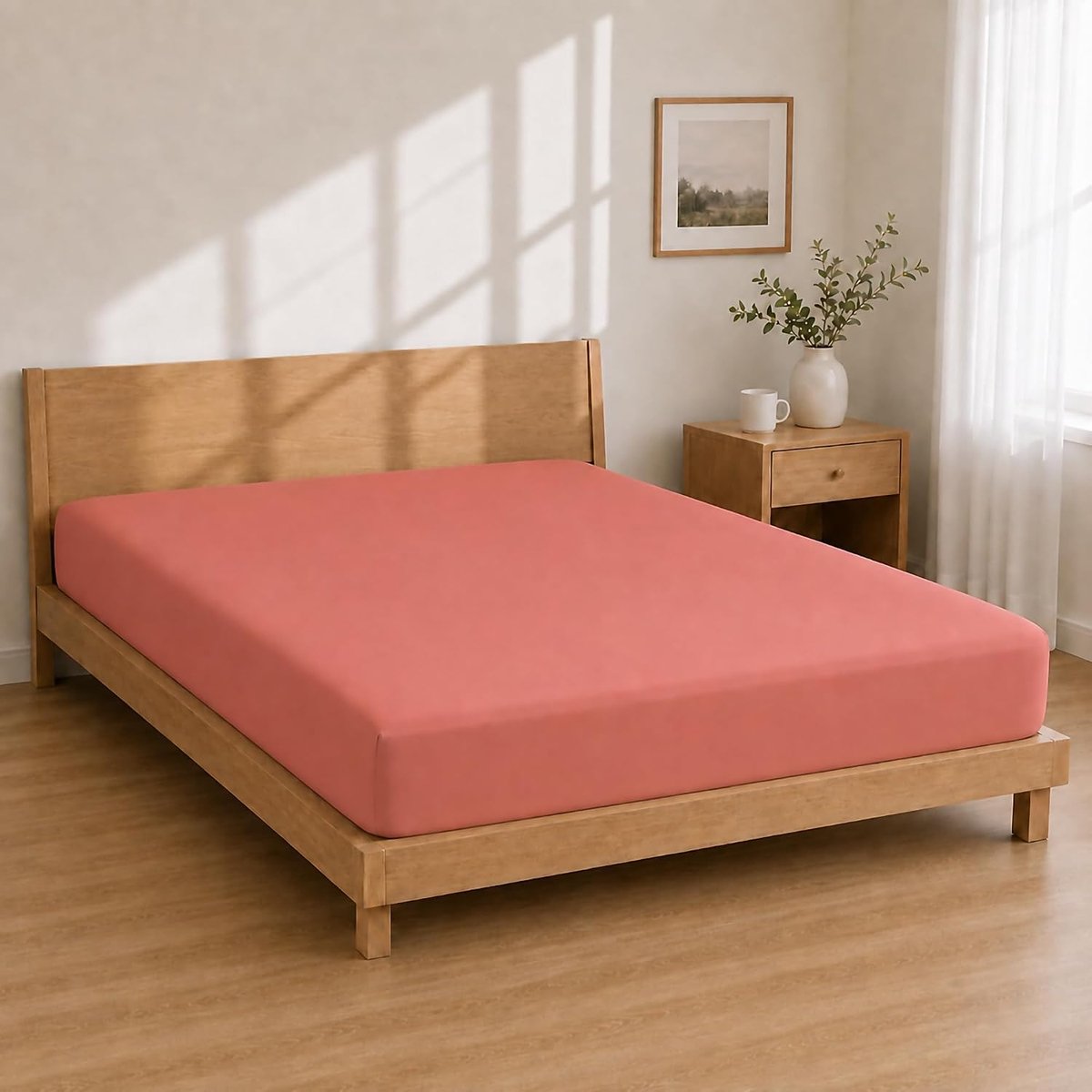 Hoeslaken Microvezel 160x190+25 - Hoekhoogte 25 cm Koraal