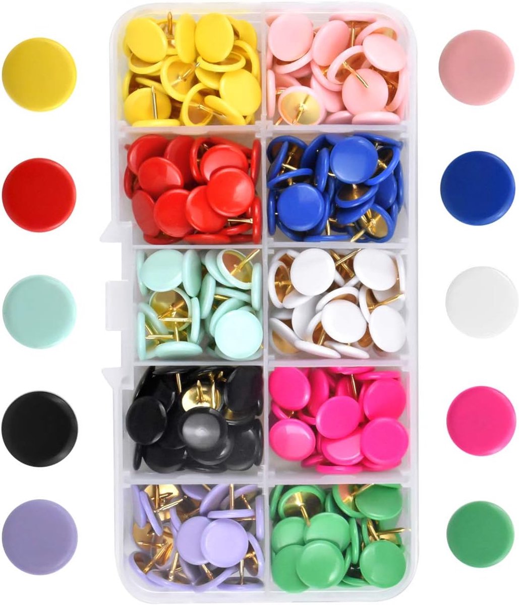 Punaises, punaises en haken, punaises, punaises, creatieve kleurrijke punaises voor kurkborden, vloeren, decoratie van borden, kaarten en prikborden